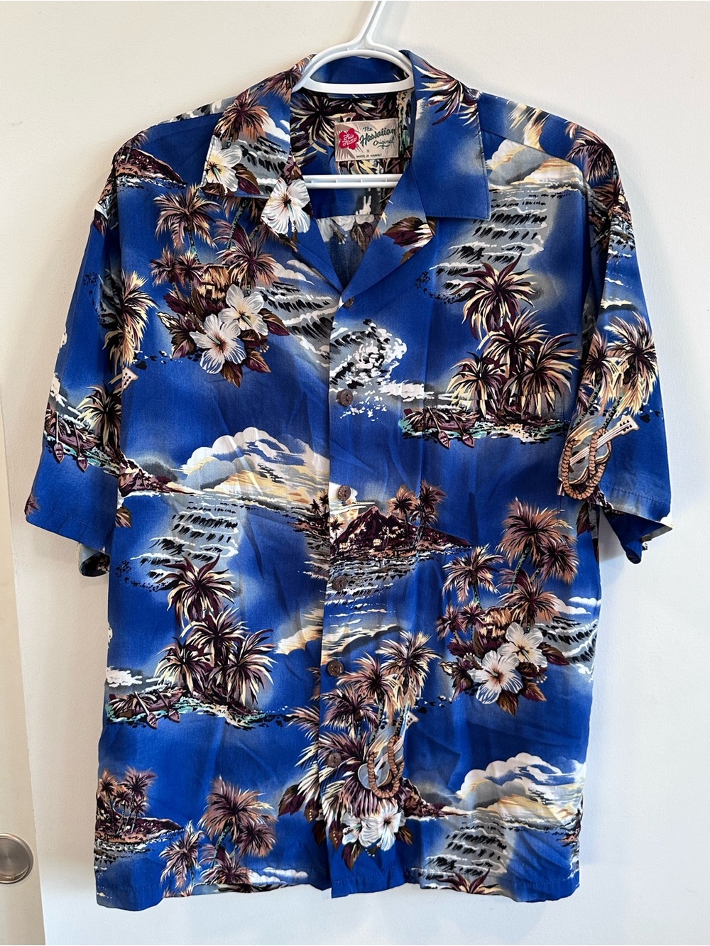 Hawaiian Floral Camp Shirt - Blue Tropical Print